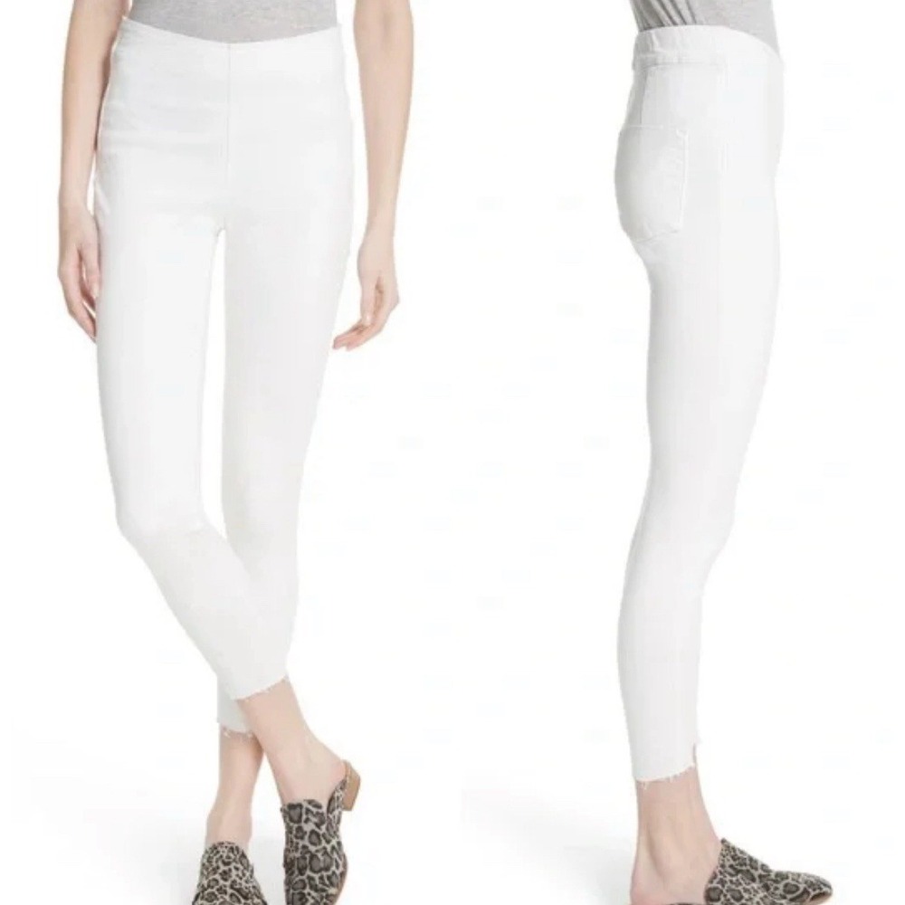 Free People Skinny Jeans 27 White Pull On Mid Rise Stretch Denim Classic